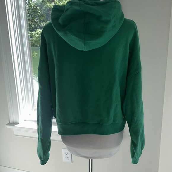 GAP Bright Green Vintage Cropped Drop Shoulder Hoody, Medium, Like New - Picture 6 of 9
